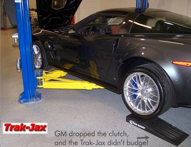 ZR1 Corvette on Ramp lift two four post